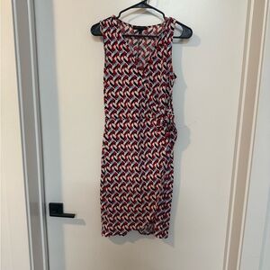Banana Republic Red and Black Geometric Mini Dress
